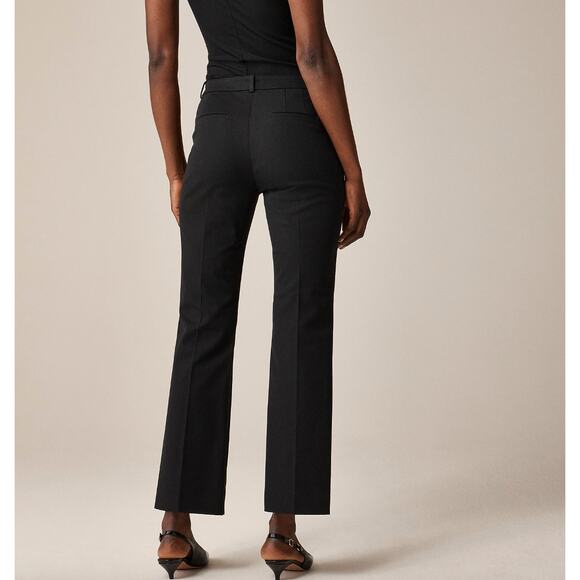 J.Crew Kaya Pant Bi Stretch Cotton Blend Black Classic Office Kick Out US 6 NWT - Picture 2 of 13